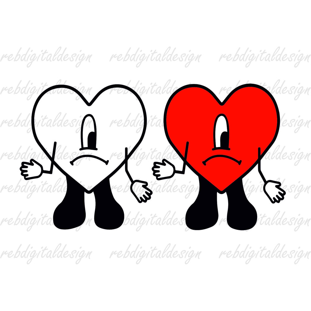 Bad Bunny Baby Benito Un Verano Sin Ti Layered Valentines SVG PDF PNG EPs Instant Digital Download Files Clipart Vector Outline Stencil - 1.jpg
