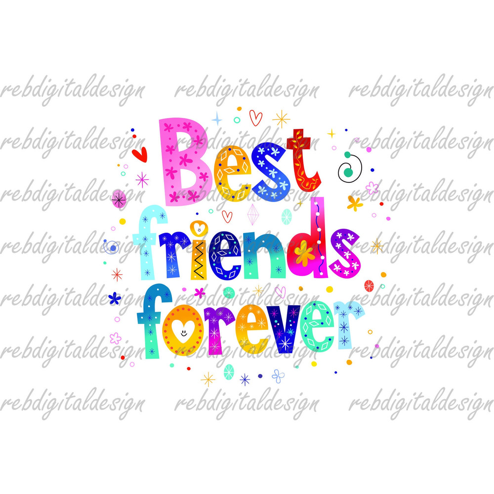 Best Friends Forever SVG PNG Instant Digital Download Clipart Vector Outline Stencil - 1.jpg