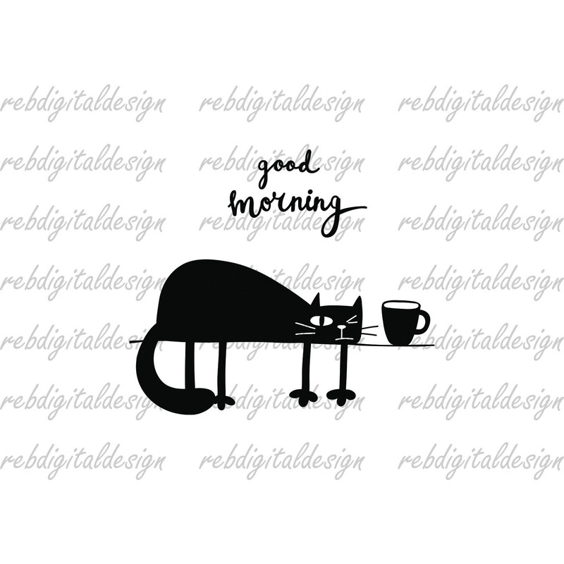 GOOD Morning SVG PNG Instant Digital Download Clipart Vector Outline Stencil - 1.jpg