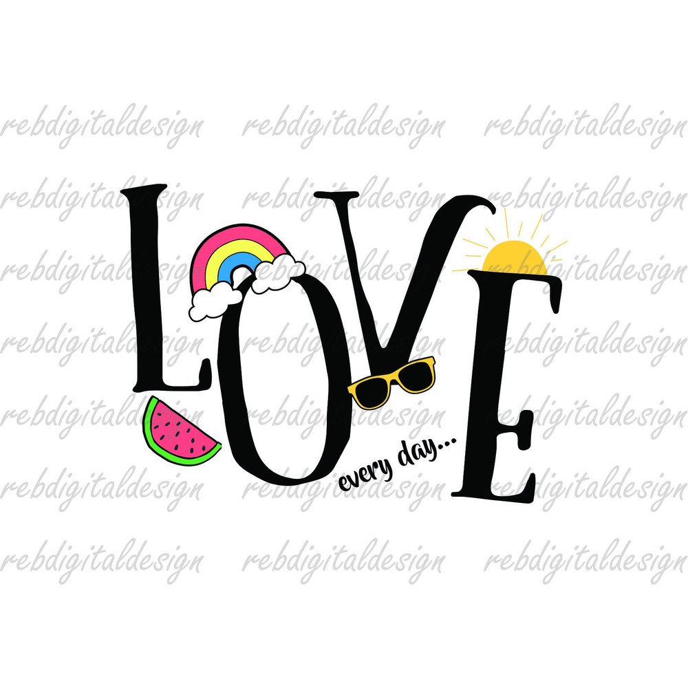 Love every day svg, Valentine's Day Cut File Printable Cricut SVG PDF PNG Eps Instant Digital Download Clipart Vector Outline Stencil - 1.jpg