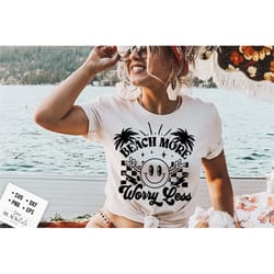 retro summer svg, beach more worry less svg, groovy summer svg, groovy beach svg, retro beach svg