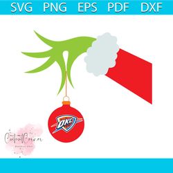 oklahoma city thunder grinch hand holding christmas svg, grinch christmas svg design download