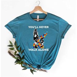 you'll never walk alone shirt, autism shirt, autism mom shirt, neurodiversity shirt autism puzzle tee autism awareness s