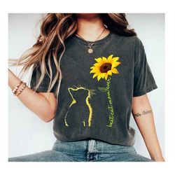 best cat mom ever sunflower mother's day gifts for cat lover t-shirt - gift for mothers day