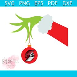 portland trail blazers grinch hand holding christmas svg, grinch christmas svg design download