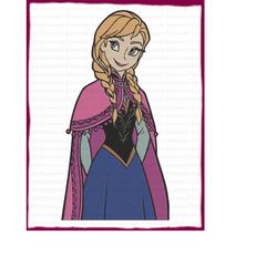 anna frozen filled embroidery design 2 - instant download