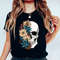 Bloom Skull Shirt, Halloween Shirt, Floral Skull Boho Graphic Tee, Womens Fall Shirt, Flower Skull Skeleton T-Shirt, Skeleton Blooms - 1.jpg
