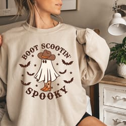 boot scootin spooky sweatshirt and hoodie,halloween shirt ,cowboy ghost shirt,western halloween shirt, halloween gift, c