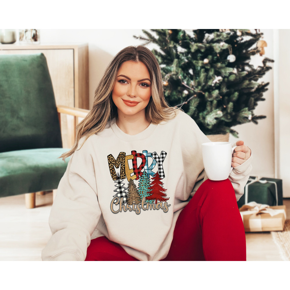 Christmas Women Shirt, Leopard Print Christmas Shirt, Merry Christmas Y'all Shirt, Holiday Shirt, Cute Christmas Tee, Christmas Gift for Her - 1.jpg