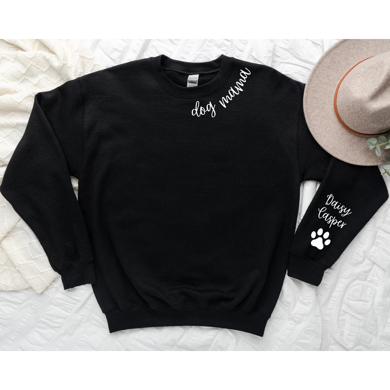 Custom Dog Mama Sweatshirt with Names on the Sleeve, Dog Mama Crewneck, Dog Mom Gift, Dog Mom Sweatshirt, Ollie and Penny, Dog Mom, wildS - 2.jpg