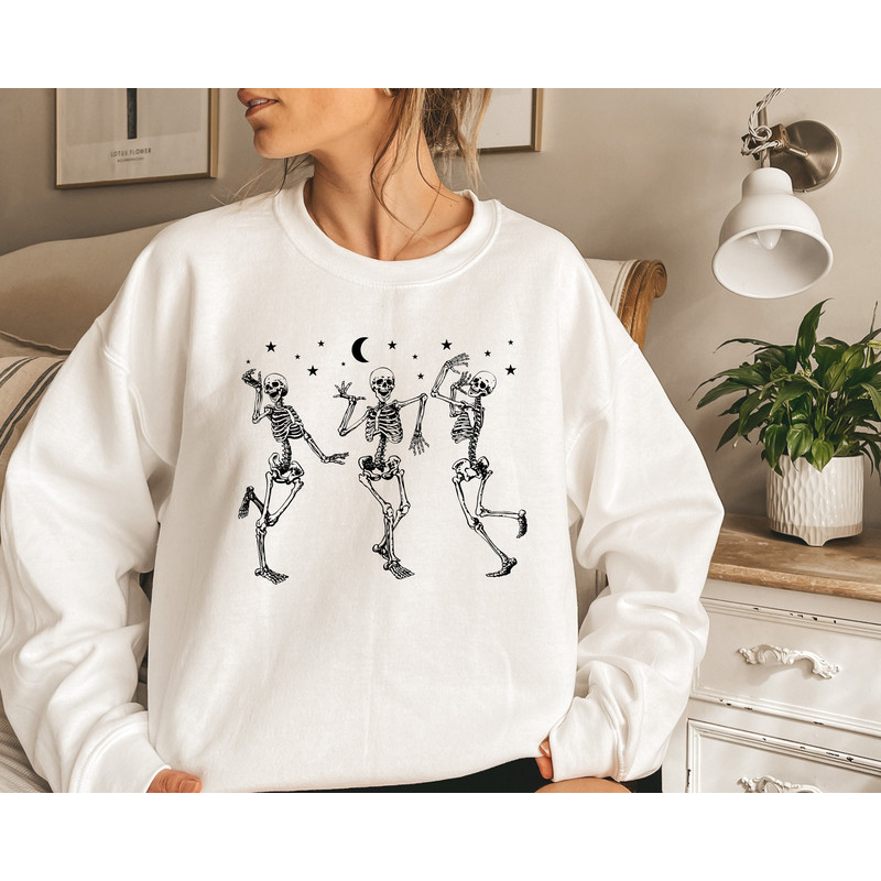 Dancing Skeleton Sweatshirt and Hoodie, Funny Halloween Skeleton Sweatshirt, Halloween Party Sweatshirt, Halloween Costume Sweatshirt Hoodie - 2.jpg