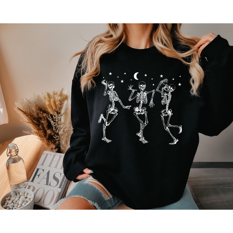 Dancing Skeleton Sweatshirt and Hoodie, Funny Halloween Skeleton Sweatshirt, Halloween Party Sweatshirt, Halloween Costume Sweatshirt Hoodie - 3.jpg