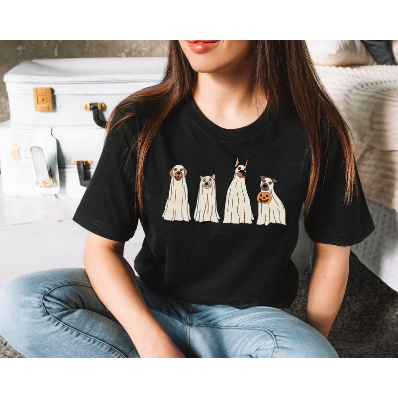 Dog Halloween Shirt, Ghost T Shirt, Ghost Dog TShirt, Fall T-shirts for Women, Funny Halloween, Halloween 2023 - 2.jpg