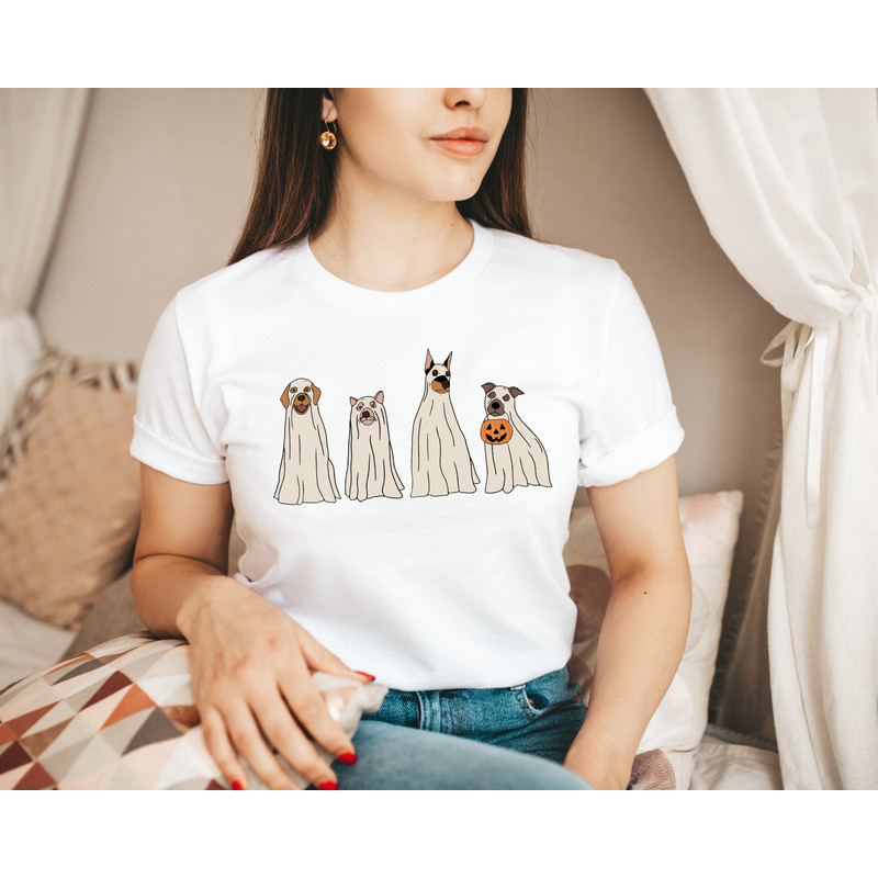 Dog Halloween Shirt, Ghost T Shirt, Ghost Dog TShirt, Fall T-shirts for Women, Funny Halloween, Halloween 2023 - 4.jpg