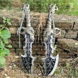 blades of chaos metal from god of war 5,  god of war blades of chaos sword twin blades, kratos metal cosplay weapon