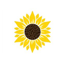 Sunflower SVG, Flower Svg, Leopard Sunflower, Digital Download, Clipart, Distressed Sunflower, Svg File Cricut, Png, Dxf