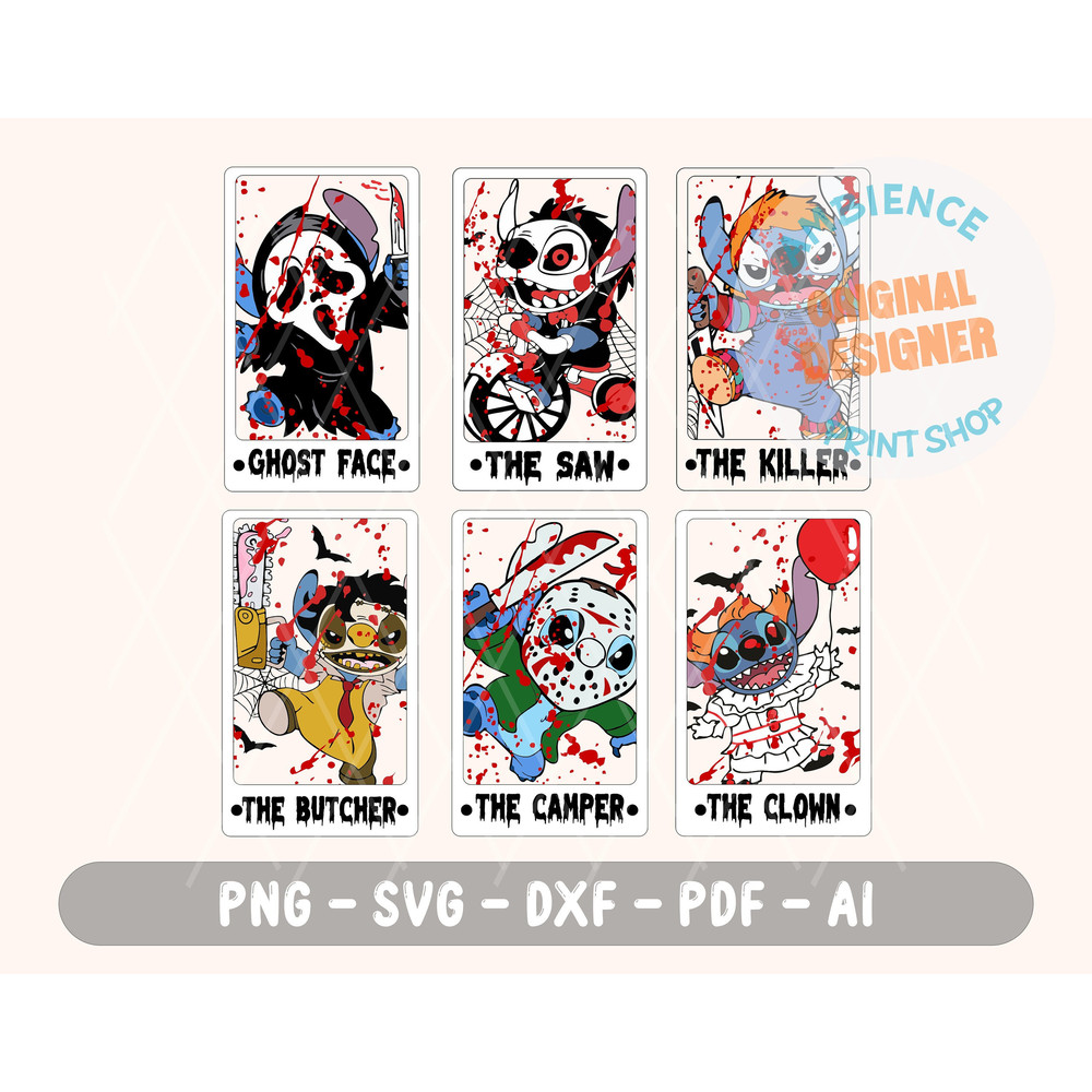 Bundle Halloween Characters Tarot Card SVG, Halloween Horror Movie Png, Trick Or Treat Png, Spooky Vibes, Png, Svg, Dxf, Pdf, Ai - 1.jpg