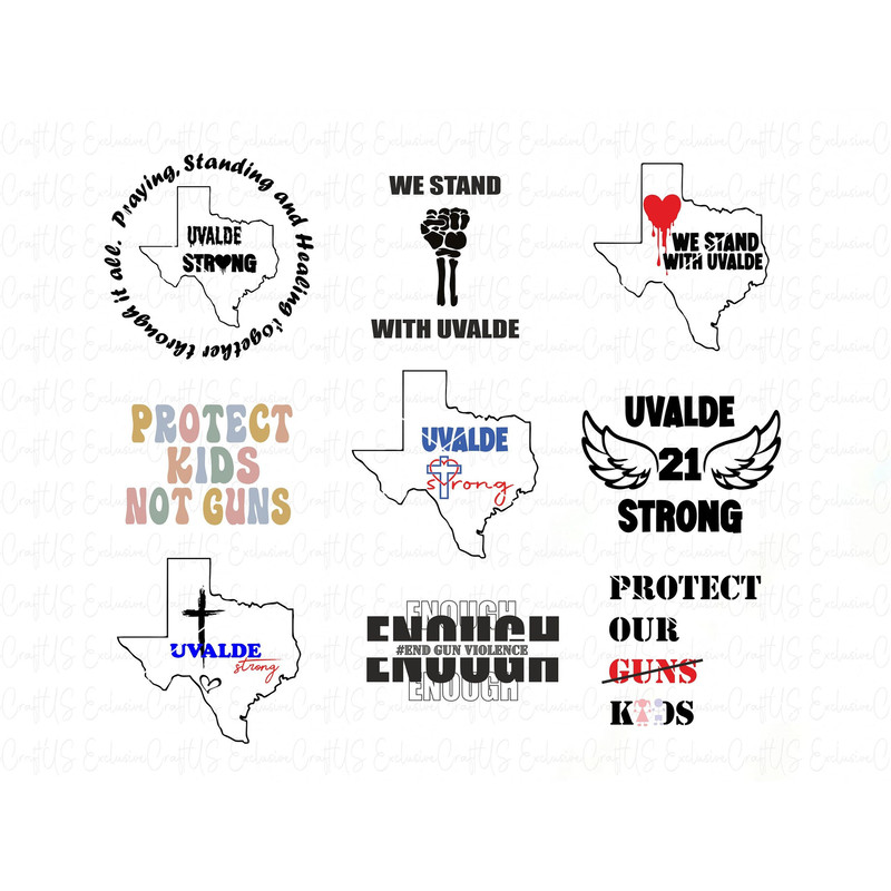 Bundle Uvalde strong svg, png dxf Files, Instant DOWNLOAD for Cricut, Uvalde Texas Strong, Pray For Texas svg, Protect our kids - 1.jpg