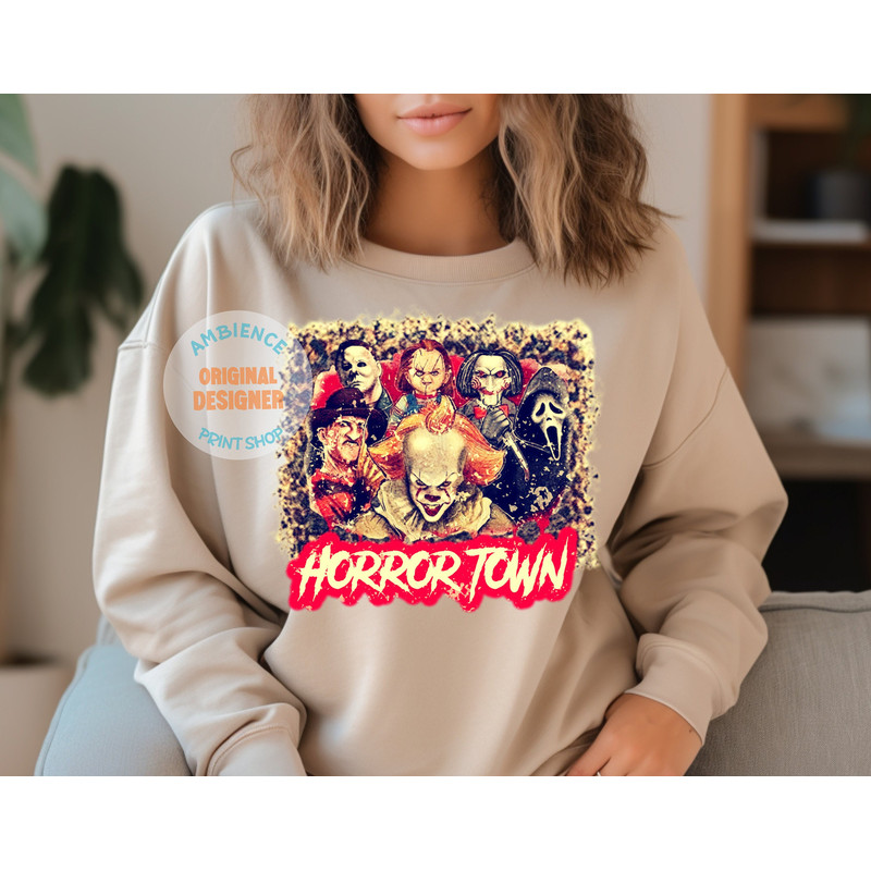 Horror Town PNG- Horror Films - Jason - Freddy - IT - Scream - Halloween - PNG - Sublimation - 2.jpg