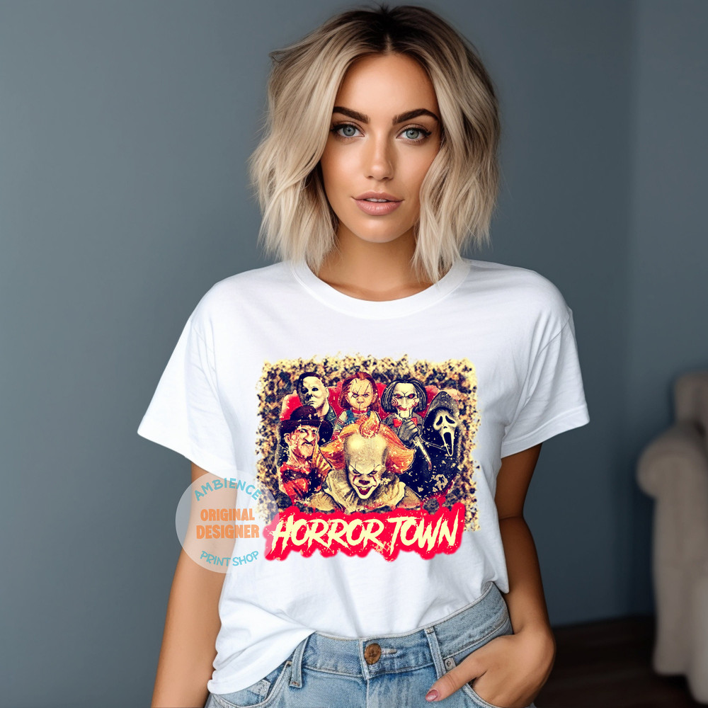 Horror Town PNG- Horror Films - Jason - Freddy - IT - Scream - Halloween - PNG - Sublimation - 4.jpg