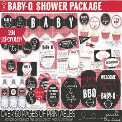 Baby Q Baby Shower Invitation, BBQ Baby Shower Invitation, Couples Baby Shower, Decorations, Coed Baby Shower Invite