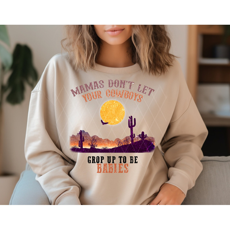 Mamas Dont Let Your Cowboys Grow Up To Be Babies Retro Sublimations, Designs Downloads, Western PNG, Shirt Design, Sublimation Download - 2.jpg