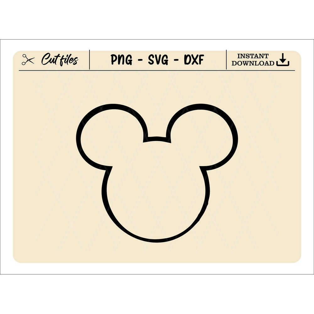 Mouse Head Outline svg, Digital Download, Clipart mouse head, Mouse Head Instant Dowload png, svg,,dxf - 1.jpg