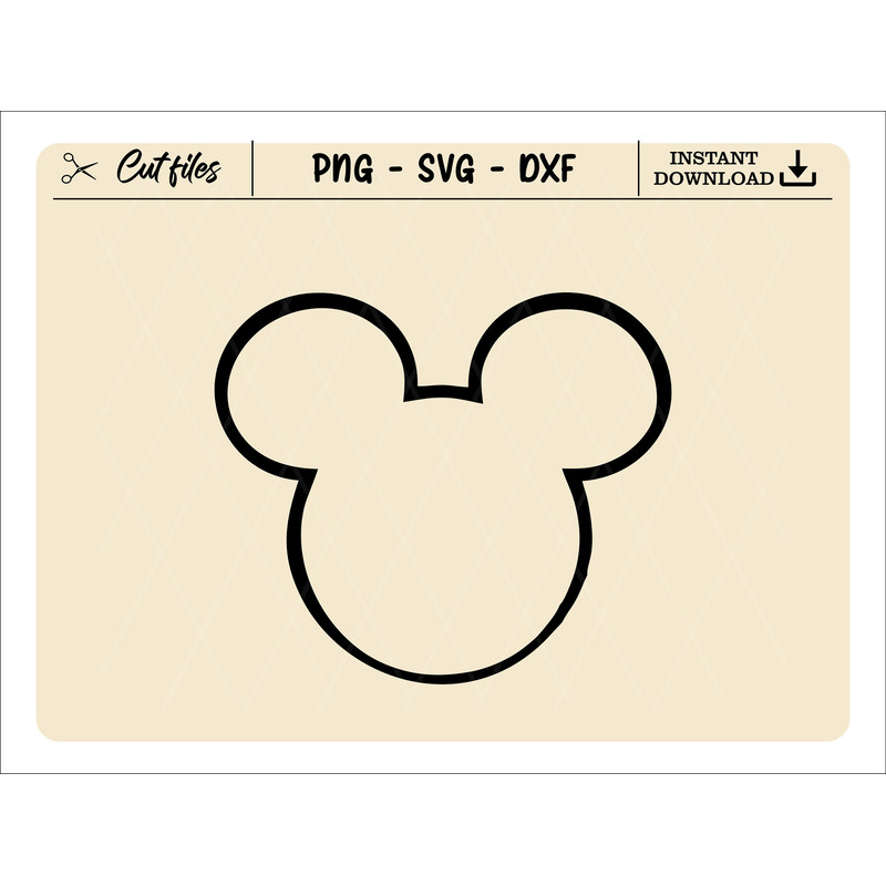 Mouse Head Outline svg, Digital Download, Clipart mouse head, Mouse Head Instant Dowload png, svg,,dxf - 1.jpg