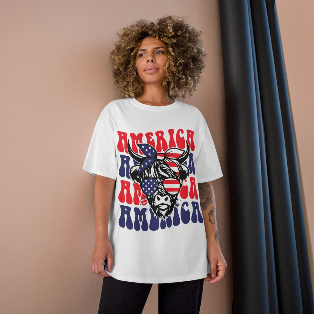 Patriotic Highland Cow America SVG, 4th of July SVG, Usa Flag Bandana Sunglass, Heifer, Png, Files For Cricut, Sublimation Designs Download - 4.jpg