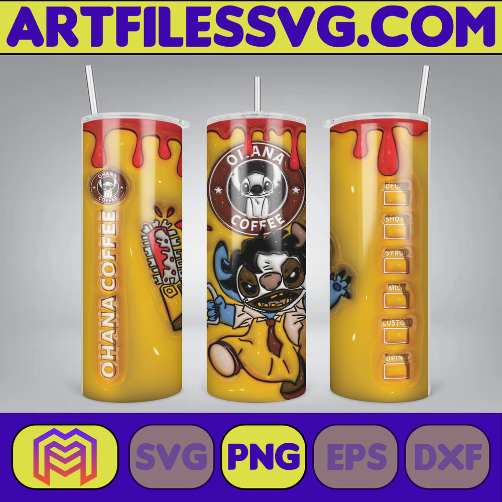 3D Inflated Sublimation Tumbler Design Download PNG, 20 Oz Digital Tumbler Wrap PNG , Instant Download (102).jpg