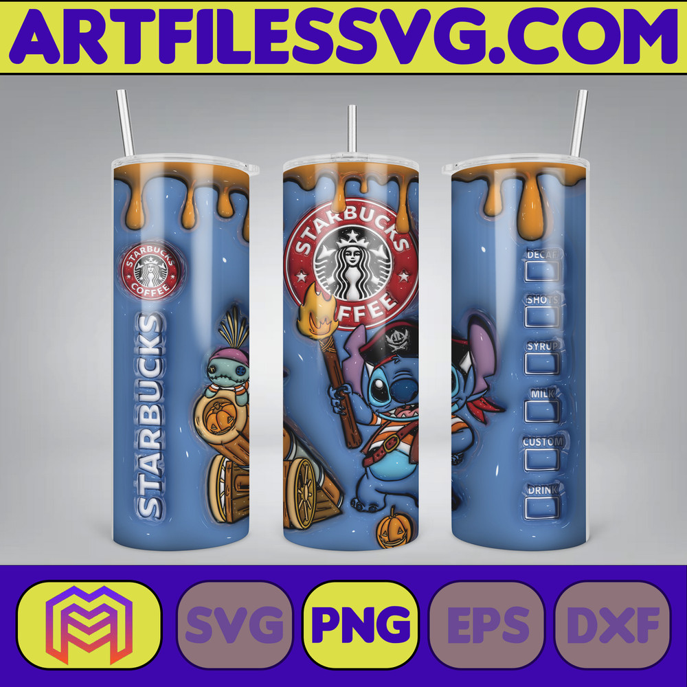 3D Inflated Sublimation Tumbler Design Download PNG, 20 Oz Digital Tumbler Wrap PNG , Instant Download (104).jpg