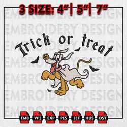 Trick Or Treat Pluto Embroidery files, Halloween Embroidery Designs, Disney Machine Embroidery Files, Digital Files