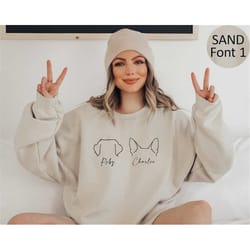 custom dog sweatshirt, personalized dog ears sweatshirt with name, custom dog mom sweatshirt, dog dad gift for pet gift