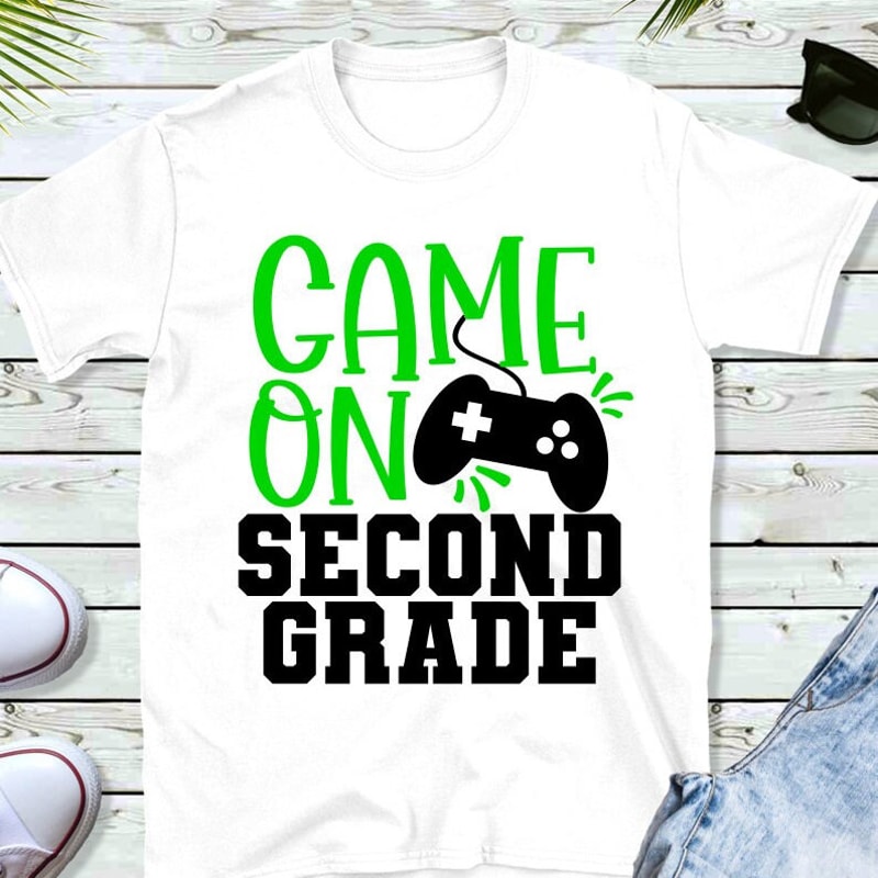 2nd Grade SVG, Game On Second Grade SVG, Gaming SVG, First Day of School, Digital Download, Cut File, Sublimation (svgpngdxfjpeg files) - 2.jpg