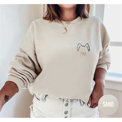 custom dog ear sweatshirt, personalized dog sweatshirt, custom dog mom sweatshirt, dog dad hoodie, dog gift for pet love