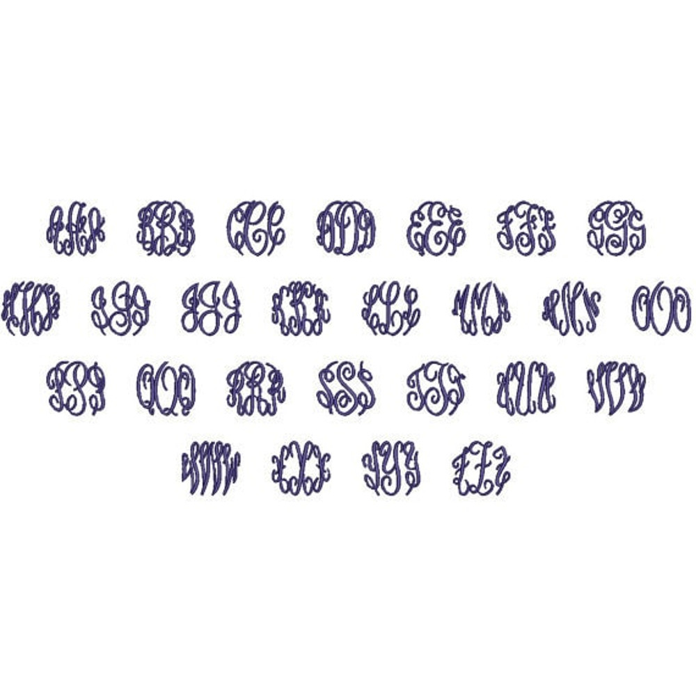 Embroidery Monogram Designs Bundle, 6 Alphabets, Embroidery Monogram PES, Machine Embroidery, Digital Download (Does not come in BX format!) - 2.jpg