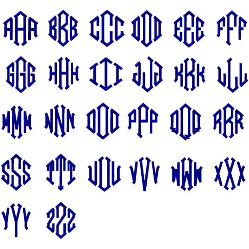 Embroidery Monogram Designs Bundle, 6 Alphabets, Embroidery Monogram PES, Machine Embroidery, Digital Download (Does not come in BX format!) - 3.jpg