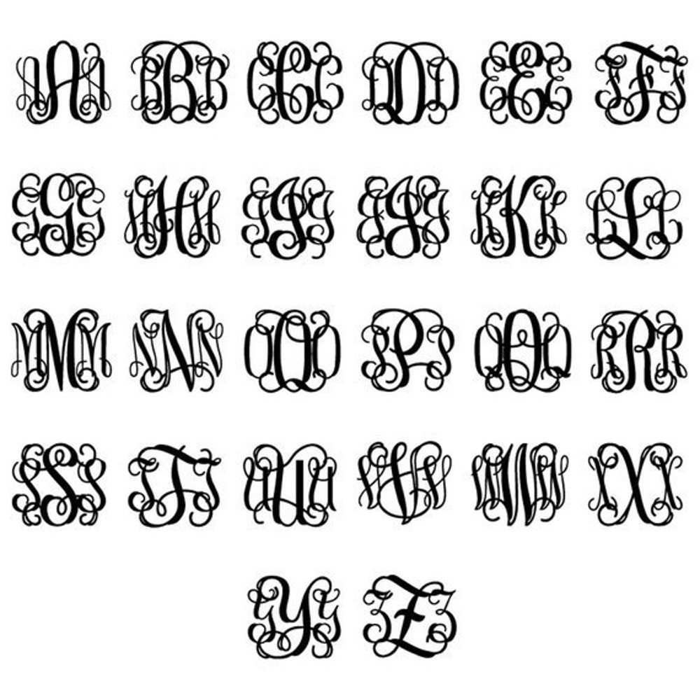 Embroidery Monogram Designs Bundle, 6 Alphabets, Embroidery Monogram PES, Machine Embroidery, Digital Download (Does not come in BX format!) - 4.jpg