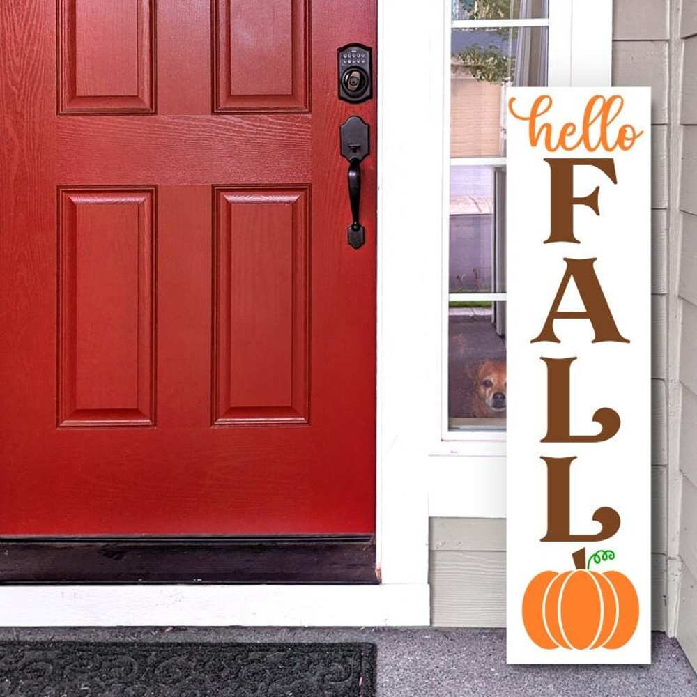 Fall Porch Sign SVG, Hello Fall Sign SVG, Pumpkin Sign SVG, Digital Download, Cut File, Sublimation, Clip Art (individual svgpngdxf files) - 2.jpg