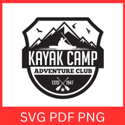 kayak camp adventure logo svg | kayak svg | camping adventure svg | kayak logo svg