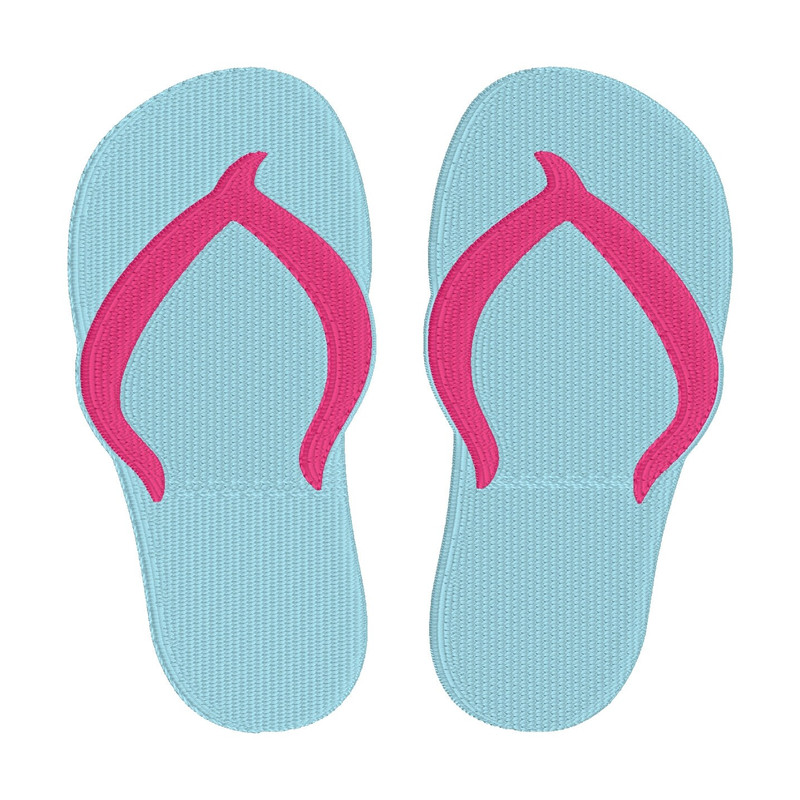 Flip Flops Embroidery Design, MACHINE EMBROIDERY, Summer Embroidery, 8 Sizes, Digital Download - 2.jpg