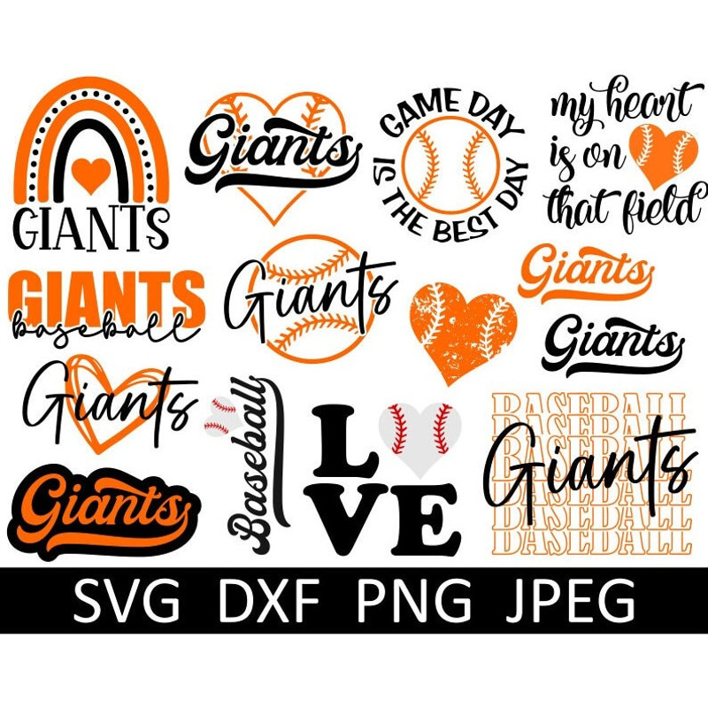 Giants SVG Bundle, Baseball SVG, Giants Shirt SVG, Digital Download, Cut File, Clipart, Sublimation (14 individual svgpngdxfjpeg files) - 1.jpg