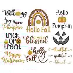 halloween embroidery designs bundle, fall embroidery designs, machine embroidery, 10 individual designs, digital downloa