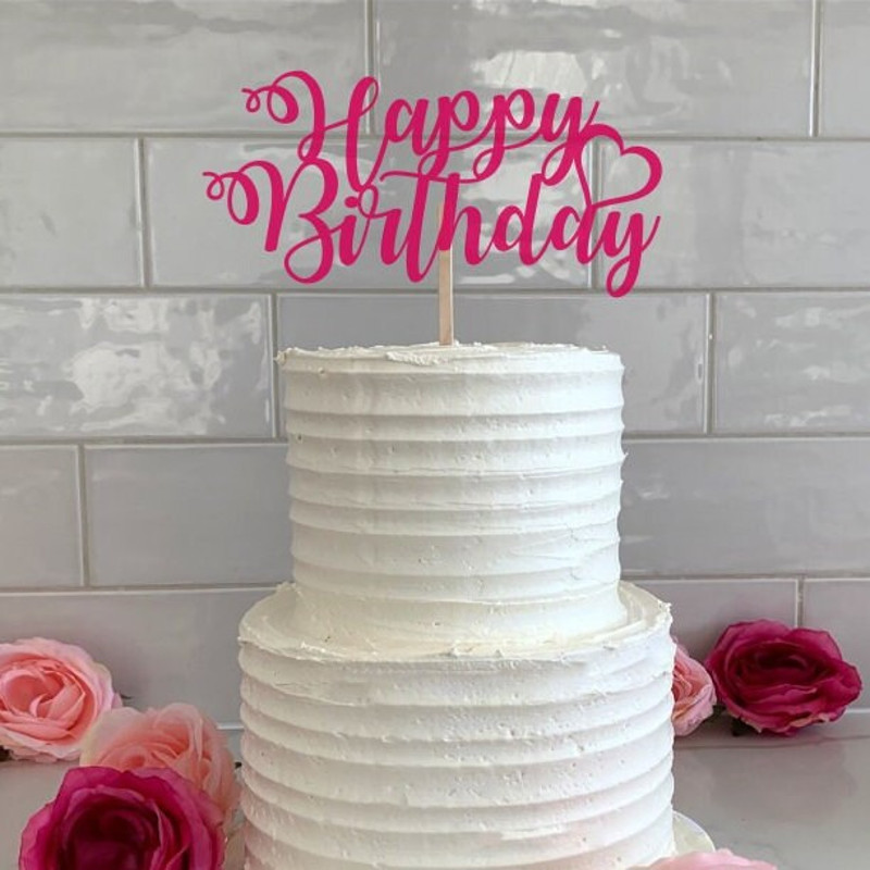 Happy Birthday SVG Bundle, 12 Birthday Cake Toppers SVG, Digital Download, Cut Files, Clipart (12 svgpngdxfjpeg file formats) - 3.jpg