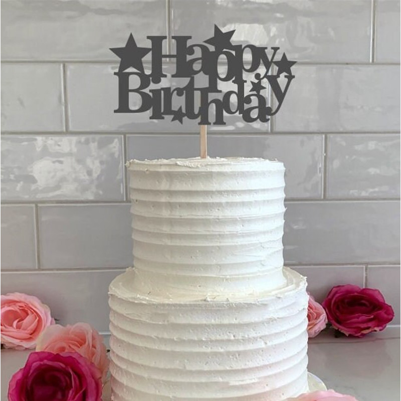Happy Birthday SVG Bundle, 12 Birthday Cake Toppers SVG, Digital Download, Cut Files, Clipart (12 svgpngdxfjpeg file formats) - 4.jpg