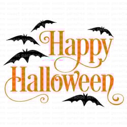 happy halloween svg, halloween bat svg, digital download, cut file, sublimation, clip art (individual svgdxfpng files)