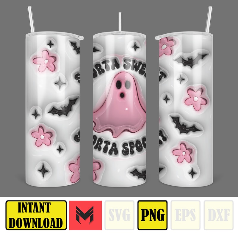 3D Inflated Sublimation Tumbler Design Download PNG, 20 Oz Digital Tumbler Wrap PNG , Instant Download (13).jpg