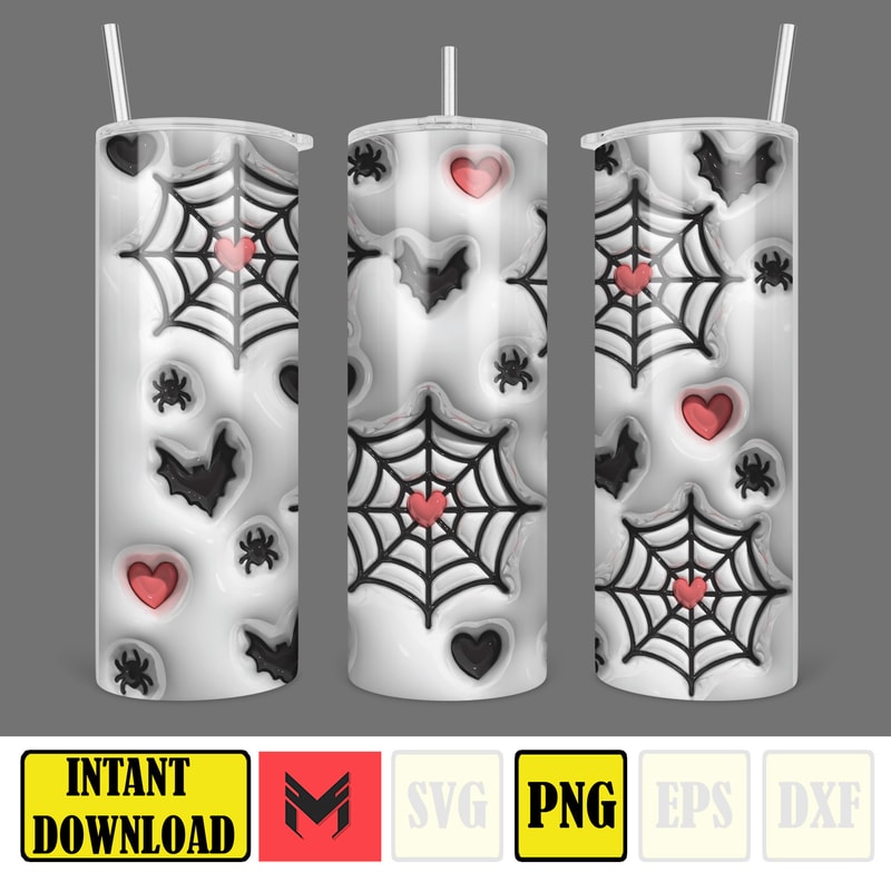 3D Inflated Sublimation Tumbler Design Download PNG, 20 Oz Digital Tumbler Wrap PNG , Instant Download (47).jpg