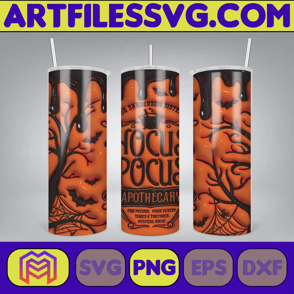 3D Inflated Sublimation Tumbler Design Download PNG, 20 Oz Digital Tumbler Wrap PNG , Instant Download (51).jpg