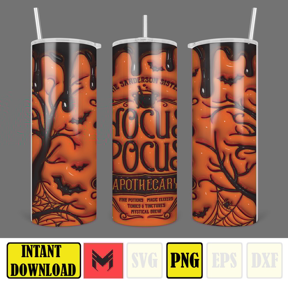 3D Inflated Sublimation Tumbler Design Download PNG, 20 Oz Digital Tumbler Wrap PNG , Instant Download (50).jpg